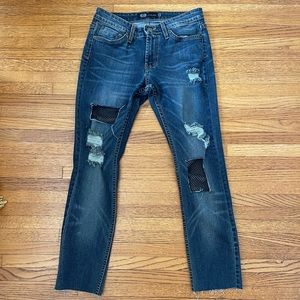 JET John Eshaya destroyed and fishnet jeans. New!
